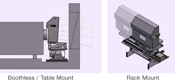 DepthQ® CineBright includes all the hardware necessary to mount directly to a table, or in a rack.